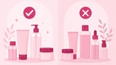 Produtos de skincare originais e falsos